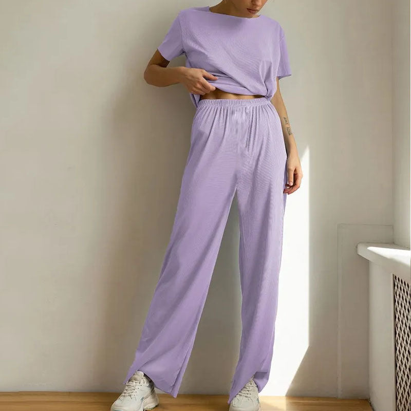 Conjunto Mujer Cómodo Pantalón Ancho