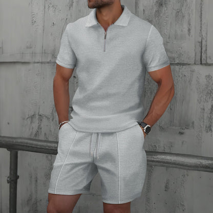 Polo y shorts hombre deportivo cómodo