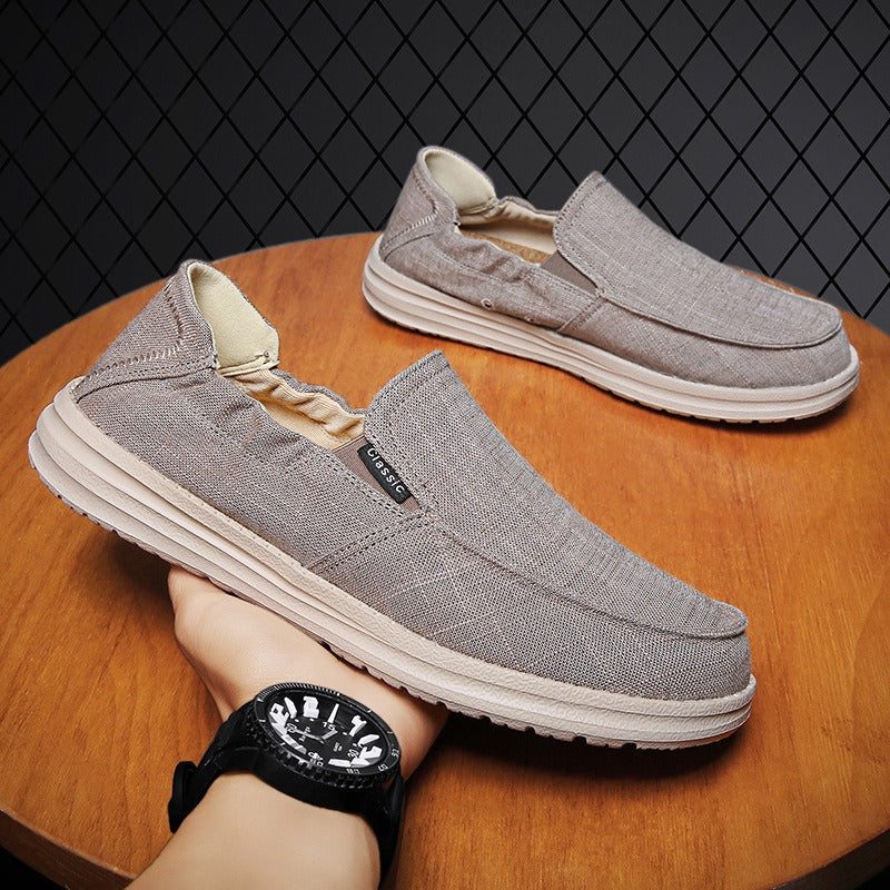 Mocasines Hombre Lona Ligera Slip On Clásicos