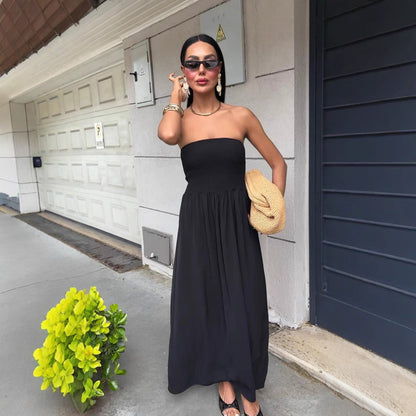 Vestido de cóctel fruncido midi elegante ELIA