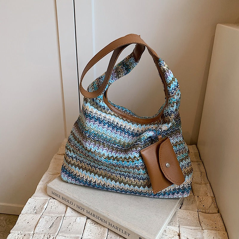 Bolso tejido mujer grande con monedero incluido
