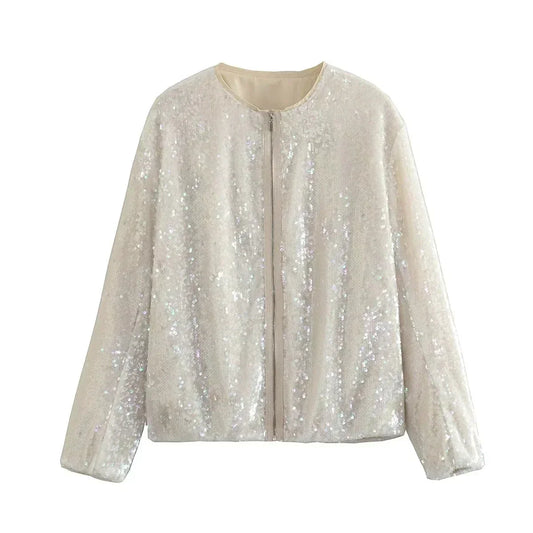 Chaqueta Mujer Lentejuelas Brillante - Vestiria