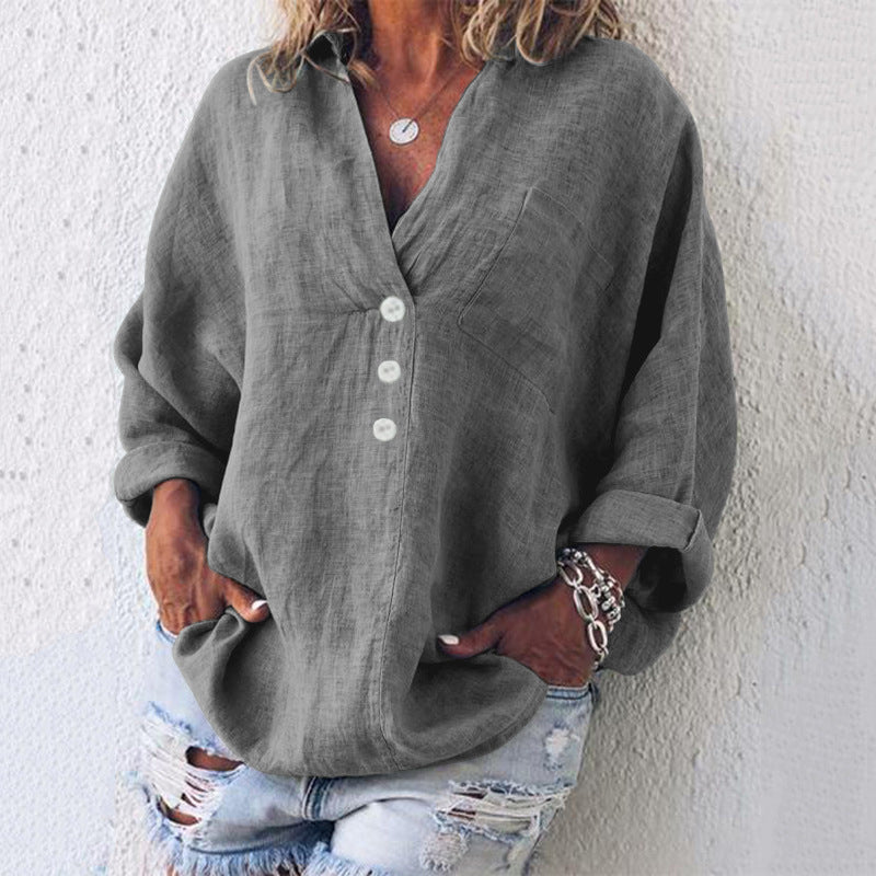 Camisa Lino Femenina Elegante