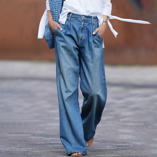 Pantalones Vaqueros Amplios Mujer - Vestiria