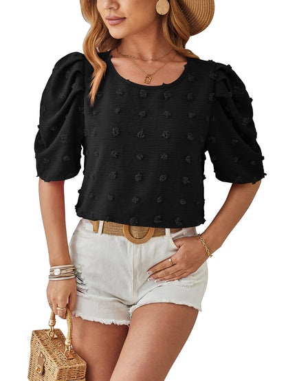 Blusa de Lunares Clásica con Volantes