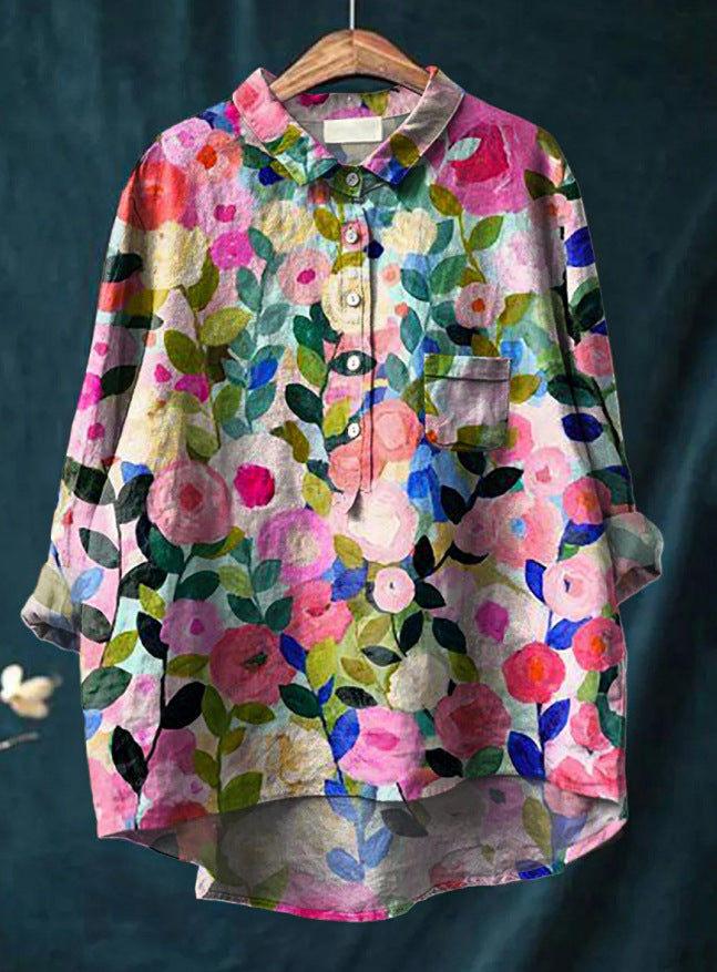 Blusa ligera estampada flores mujer