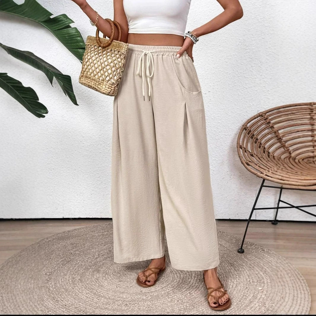 Pantalón Ancho Cómodo con Cinturón Adjustible - Vestiria