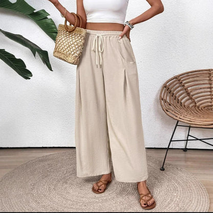 Pantalón Ancho Cómodo con Cinturón Adjustible - Vestiria