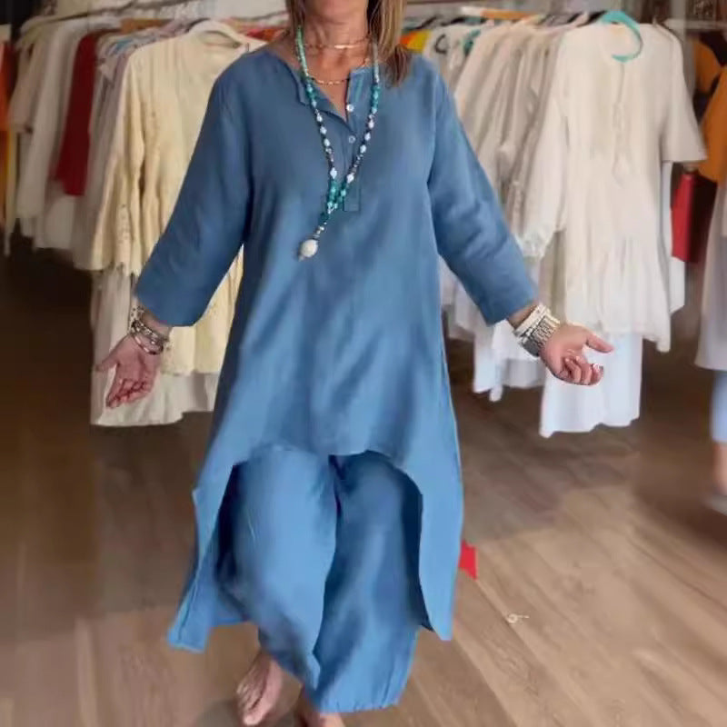 Vestido Lino Clásico Mujer