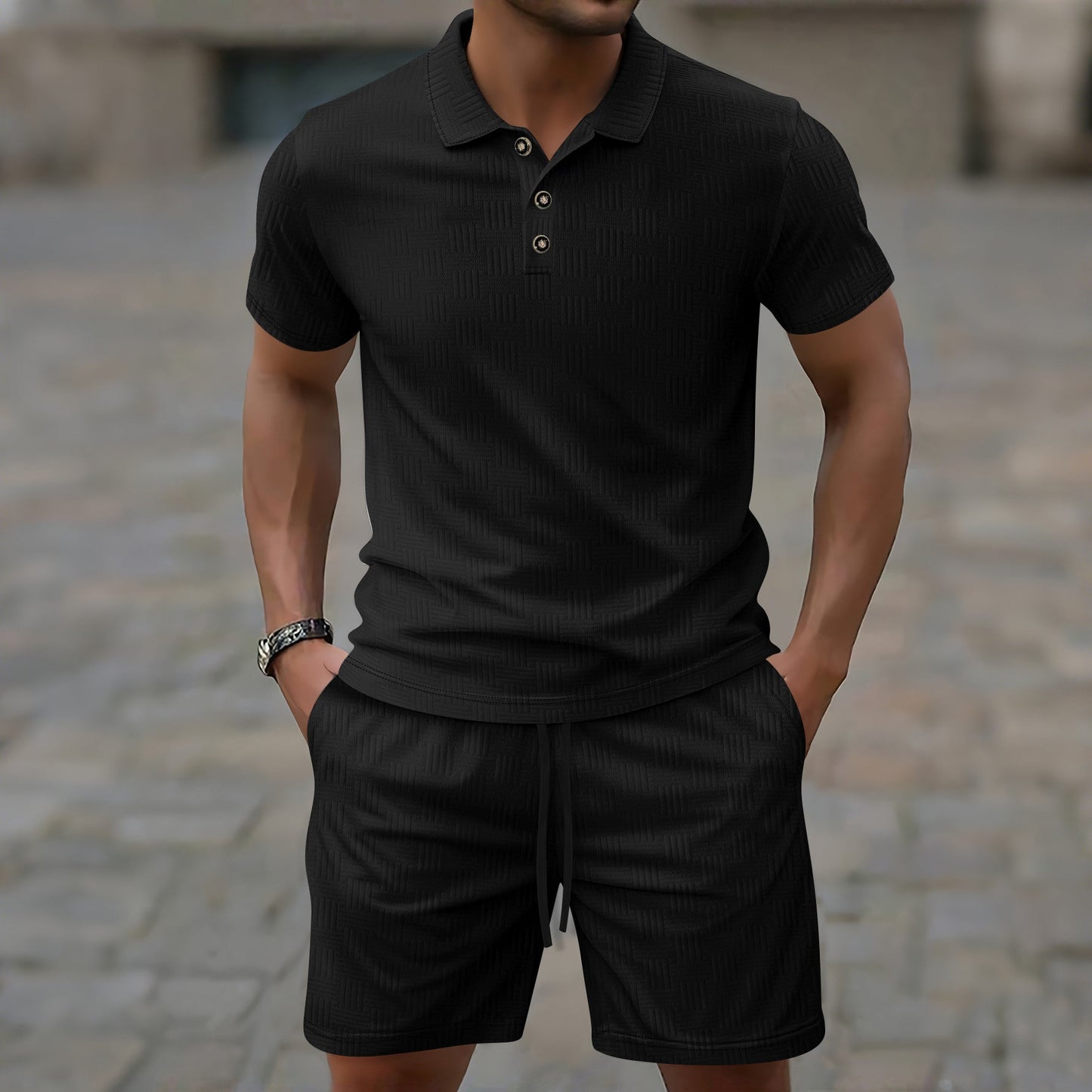 Conjunto deportivo hombre polo y shorts cómodos - Vestiria