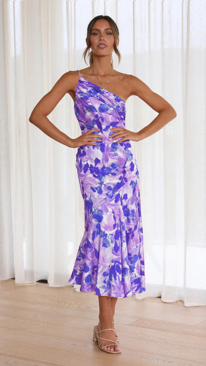 Vestido Floral Asimétrico Mujer