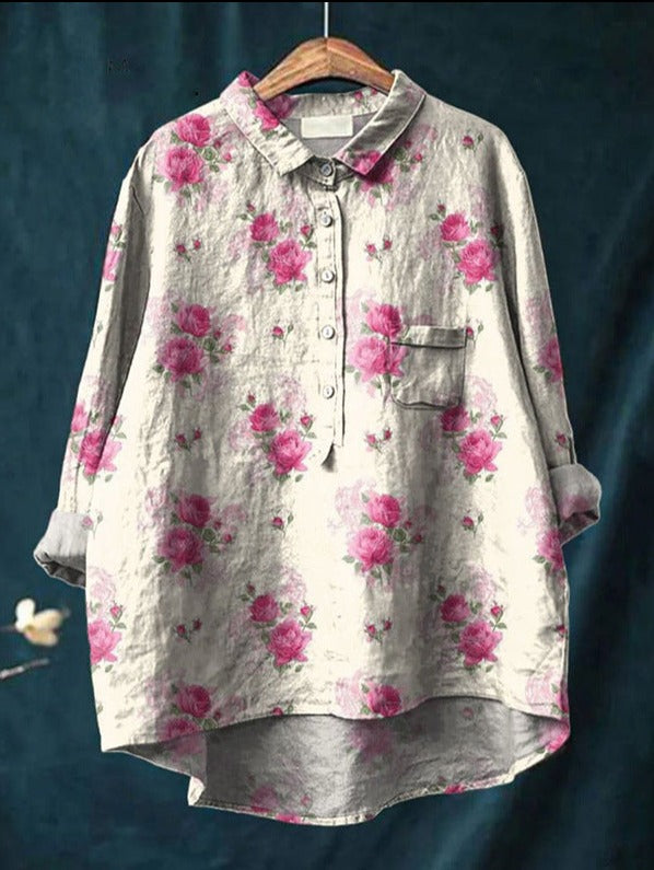 Blusa ligera estampada flores mujer