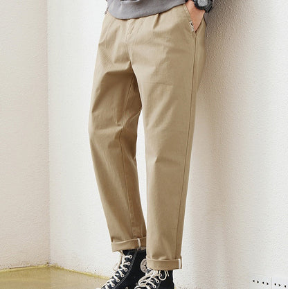 Pantalón recto hombre algodón casual urbano