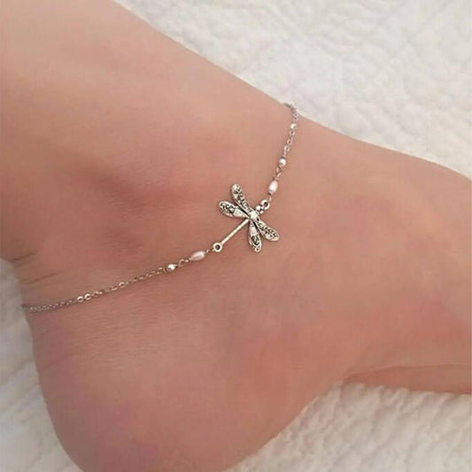 Pulsera Libélula Brillante con Perla Plata - Vestiria