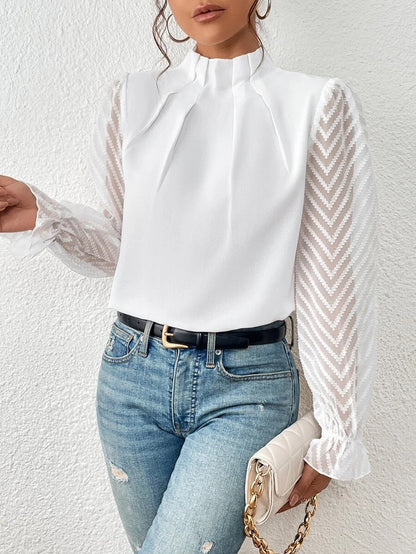 Blusa de mujer manga transparente sofisticada