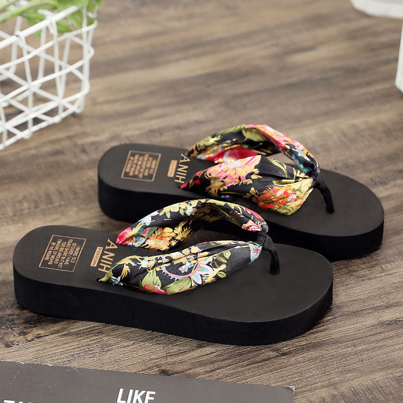 Sandalias Mujer Verano Estampado Flor Suela Segura
