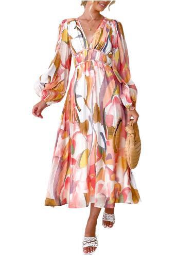 Vestido Midi FlorAL Elegante Con Escote Cruzado