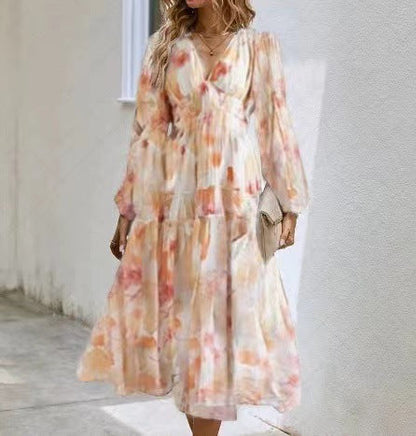 Vestido Midi FlorAL Elegante Con Escote Cruzado