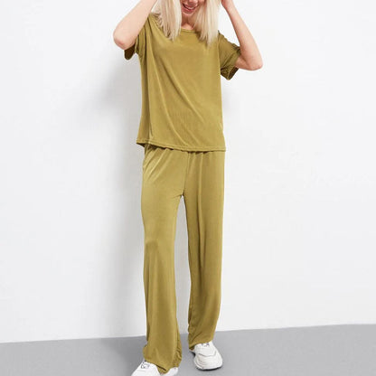 Conjunto Mujer Cómodo Pantalón Ancho
