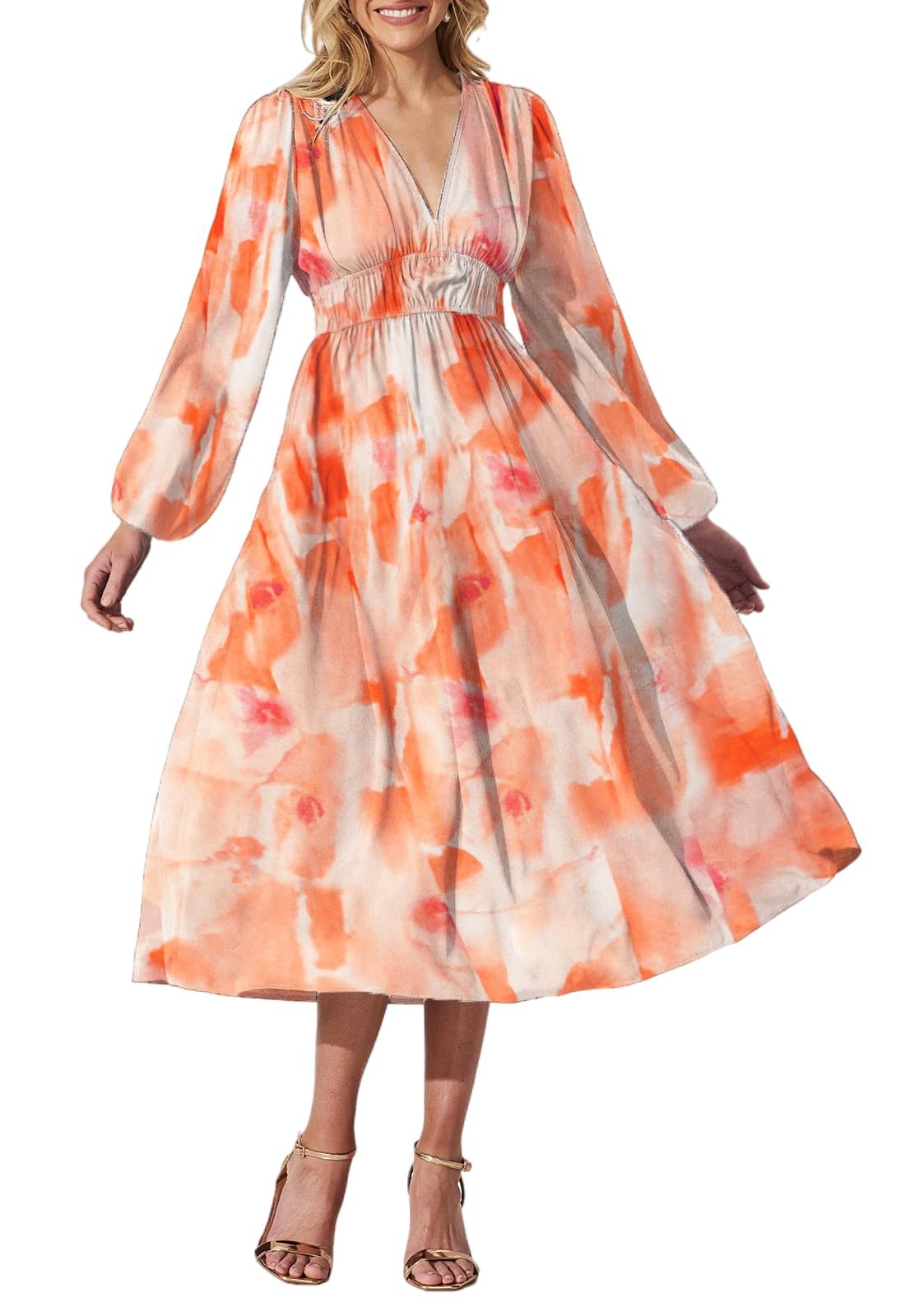 Vestido Midi FlorAL Elegante Con Escote Cruzado