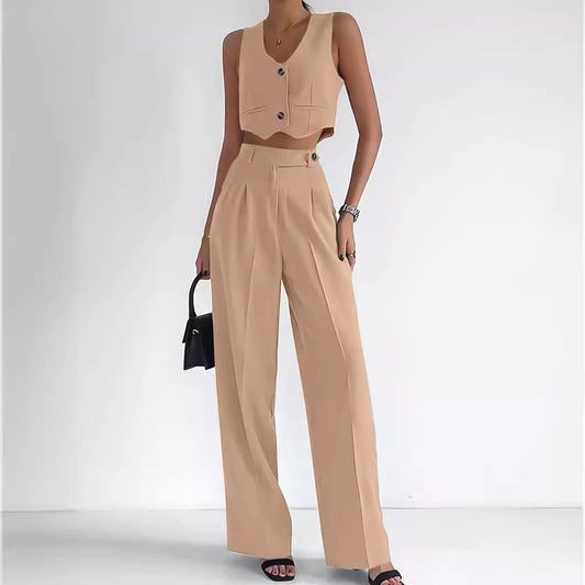 Traje Mujer Clásico con Chaleco y Pantalón Alto - Vestiria