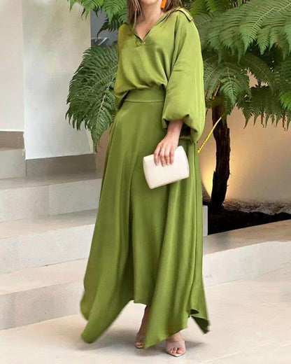 Vestido Largo Elegante Mujer Manga Larga