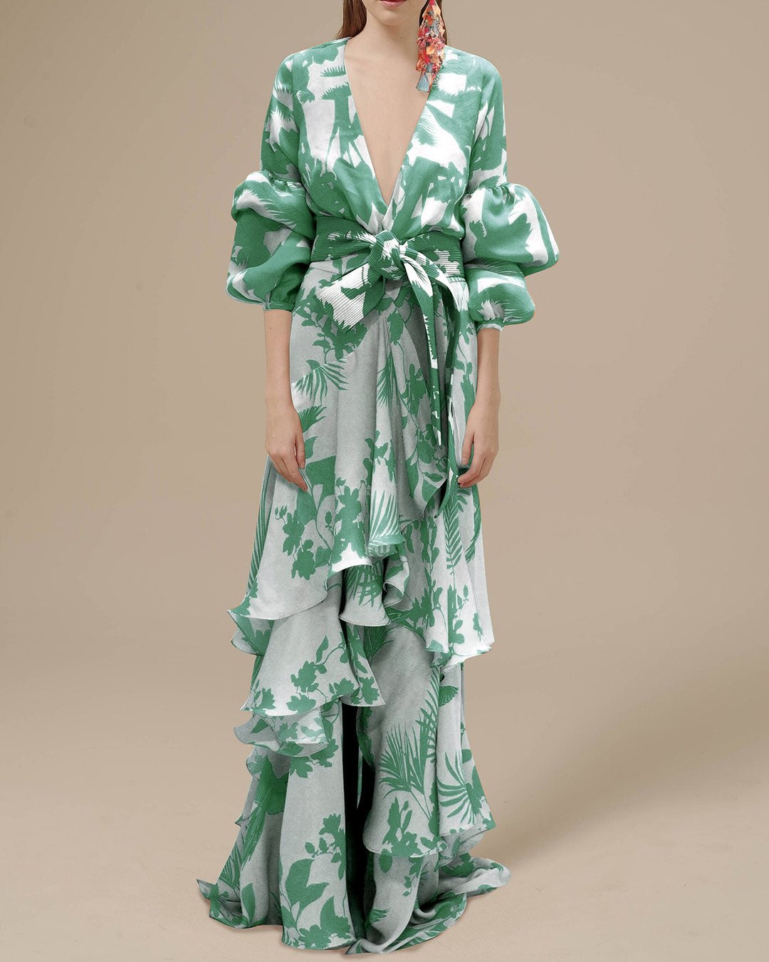 Vestido de Fiesta Gasa Floral Elegante