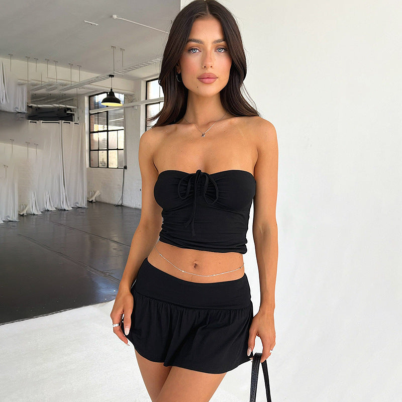 Vestido Corto y Falda Fluida Mujer