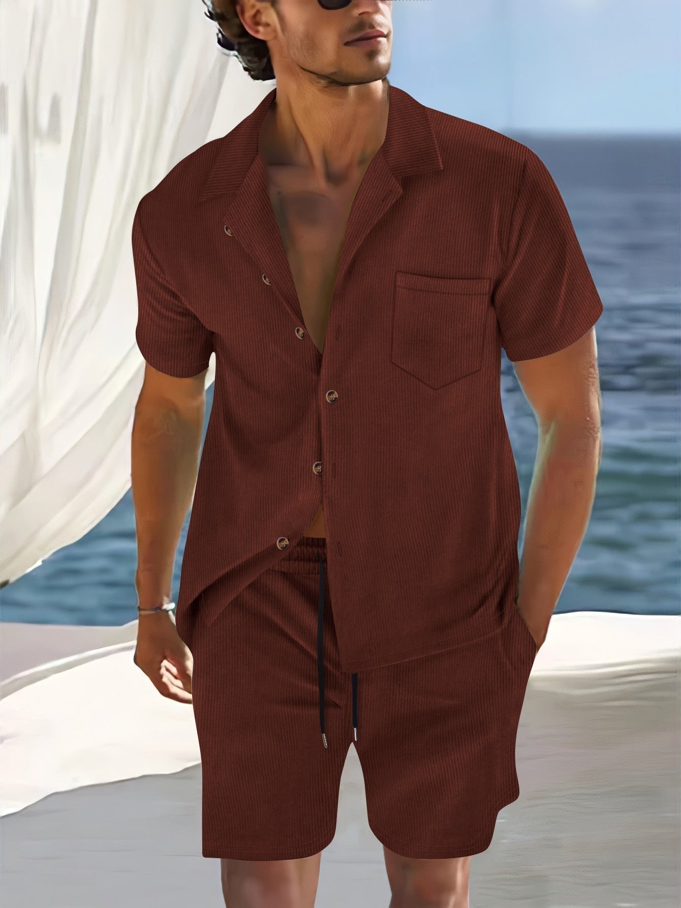Polo Relajado con Shorts Hombre Verano