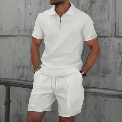 Polo y shorts hombre deportivo cómodo