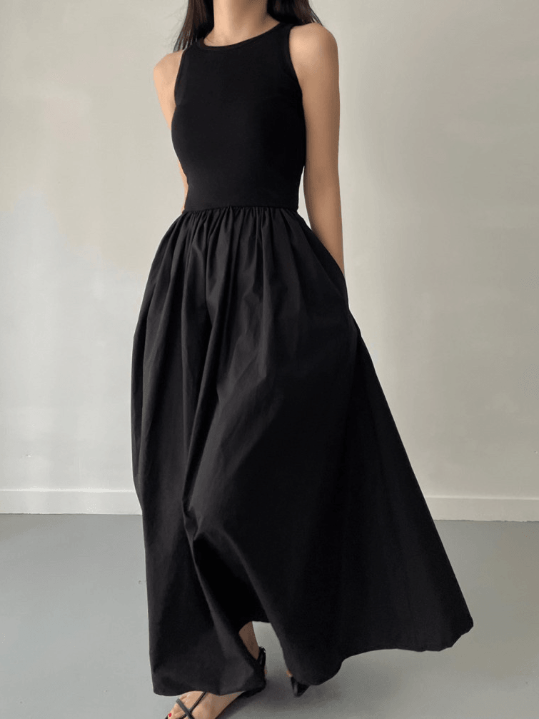 Vestido Chic Escote Redondo Elegante