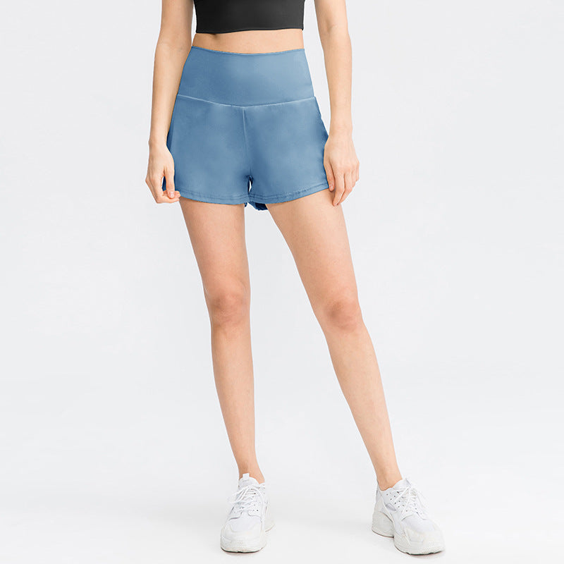 Pantalón corto deportivo mujer cintura alta con bolsillos