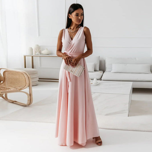 Vestido Mujer Largo Sencillo Cuello en V - Vestiria