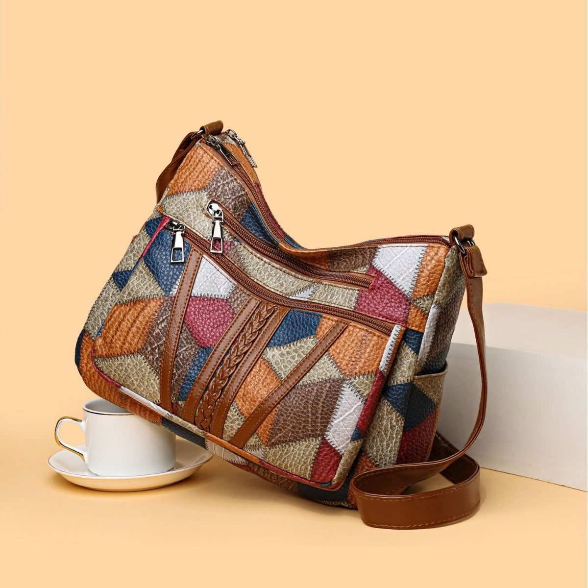 Bolso bandolera mujer estampado floral colorido - Vestiria