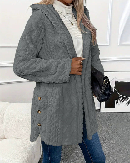 Chaquetón Acogedor Capucha Suave Invierno
