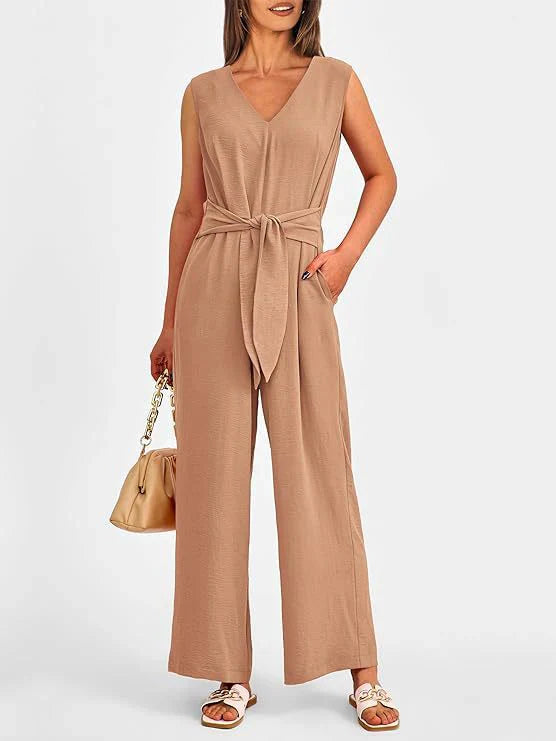 Pantalón Ancho Cinturón Elástico Elegante Mujer - Vestiria