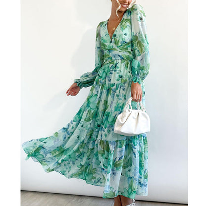Vestido Midi FlorAL Elegante Con Escote Cruzado