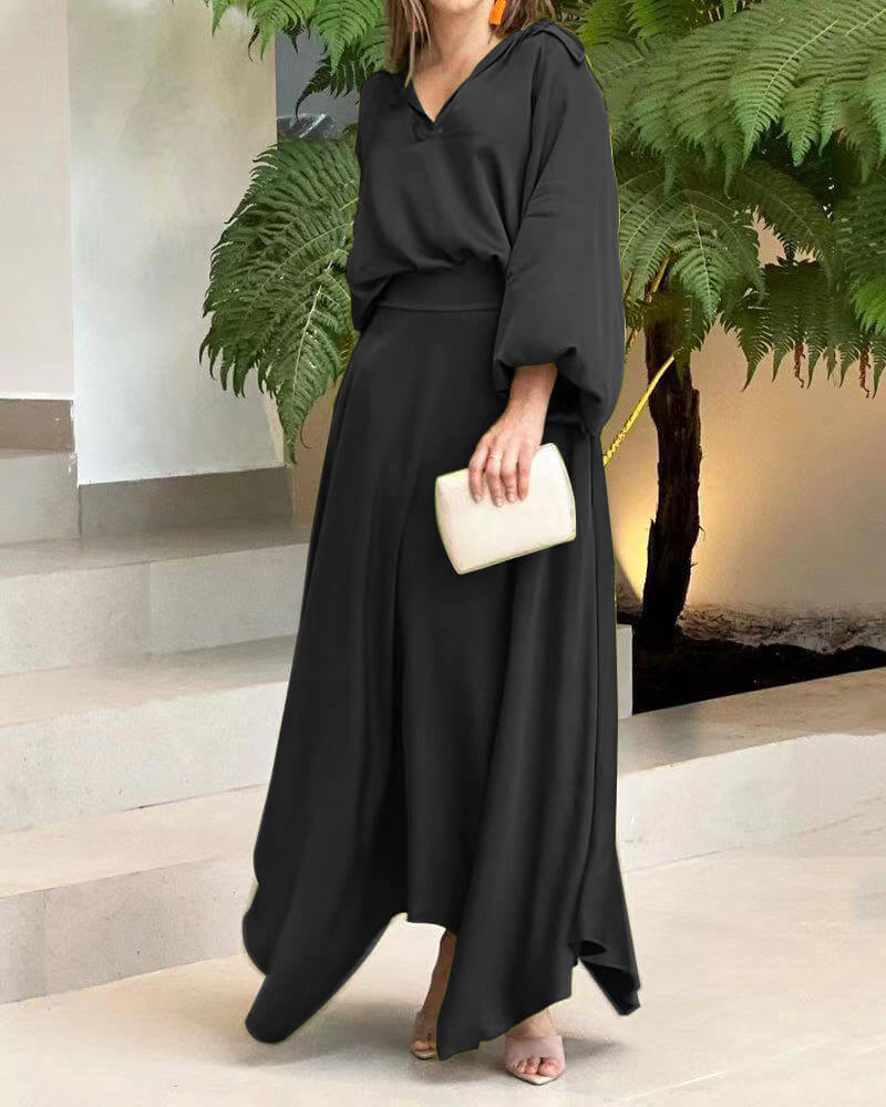 Vestido Largo Elegante Mujer Manga Larga - Vestiria