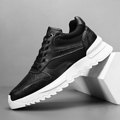 Zapatillas deportivas hombre cuero sintético suela gruesa → Zapatillas running hombre cuero fuerte suela resistente