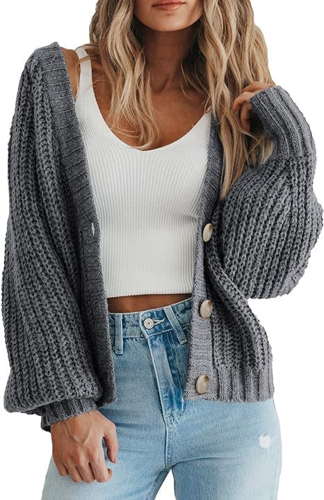 Chaqueta de punto mujer cuello en V elegante