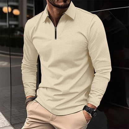 Camisa Hombre Moderna Manga Larga Cremallera