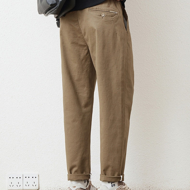 Pantalón recto hombre algodón casual urbano