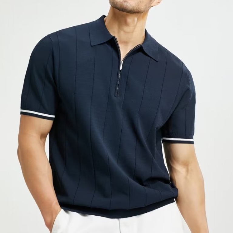 Camiseta Polo Clásica de Punto Decorado - Vestiria