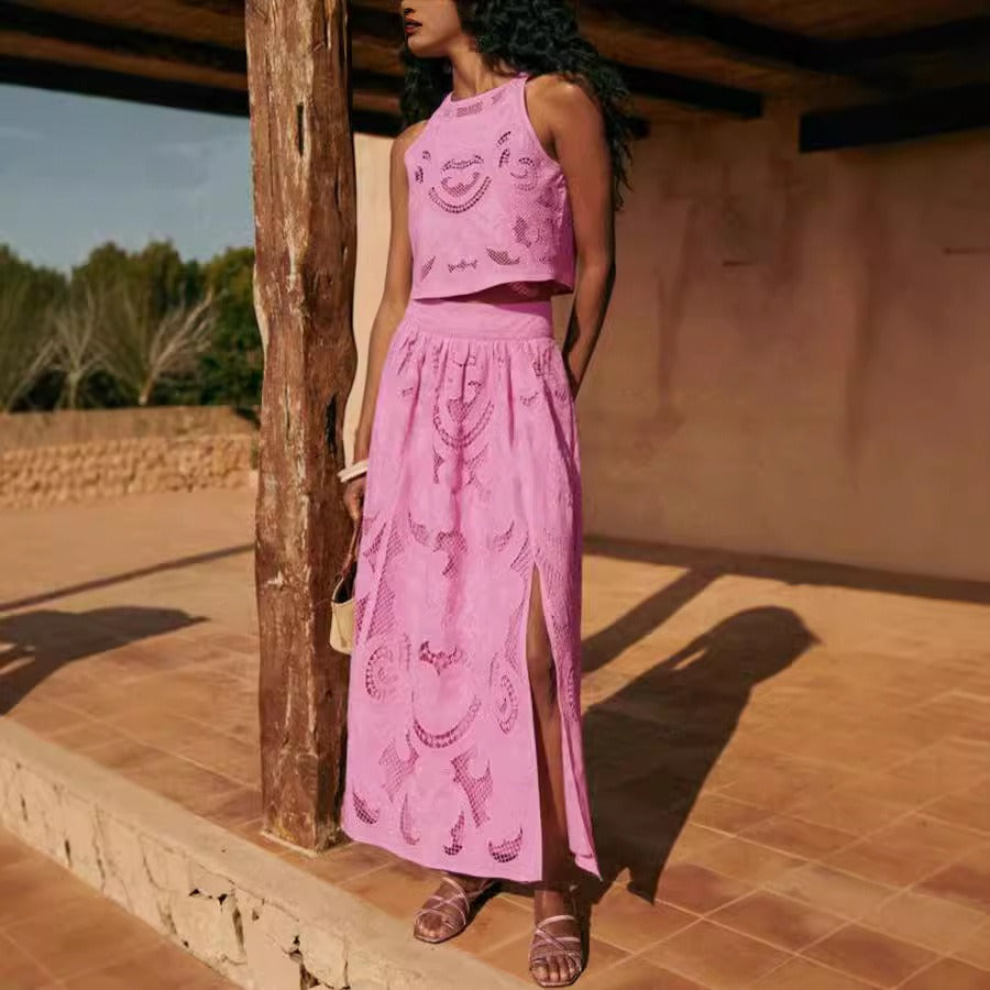 Conjunto mujer verano floral elegante - Vestiria