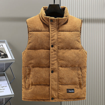 Chaleco Acolchado Cuero Hombre Abrigo