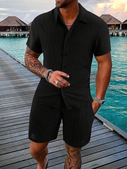 Polo Clásico con Botones y Shorts Hombre