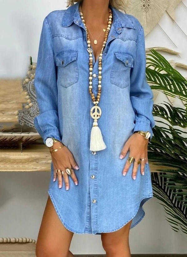Vestido Camiseta Jeans Estilo Cowboy - Vestiria