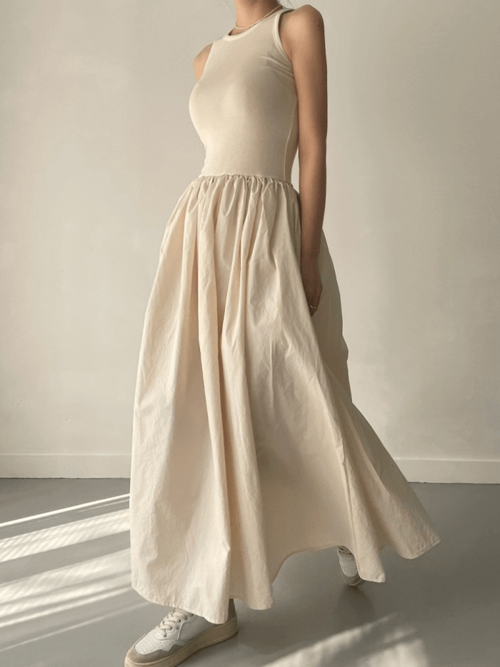 Vestido Chic Escote Redondo Elegante