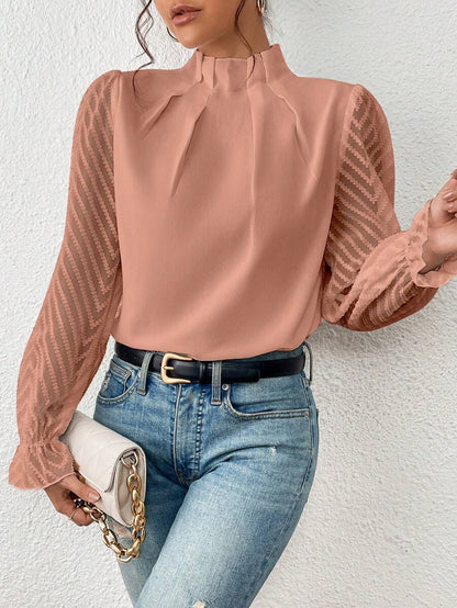 Blusa de mujer manga transparente sofisticada
