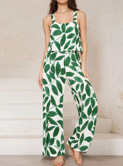 Traje de verano estampado dos piezas